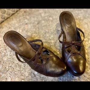 Clarks Leather Mules